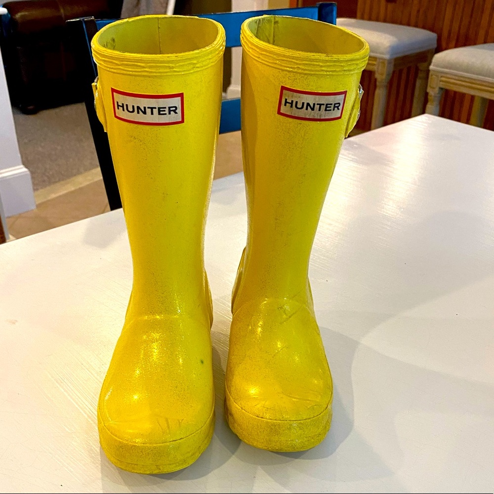 Yellow Sparkles!  Hunter Boots | Size 13